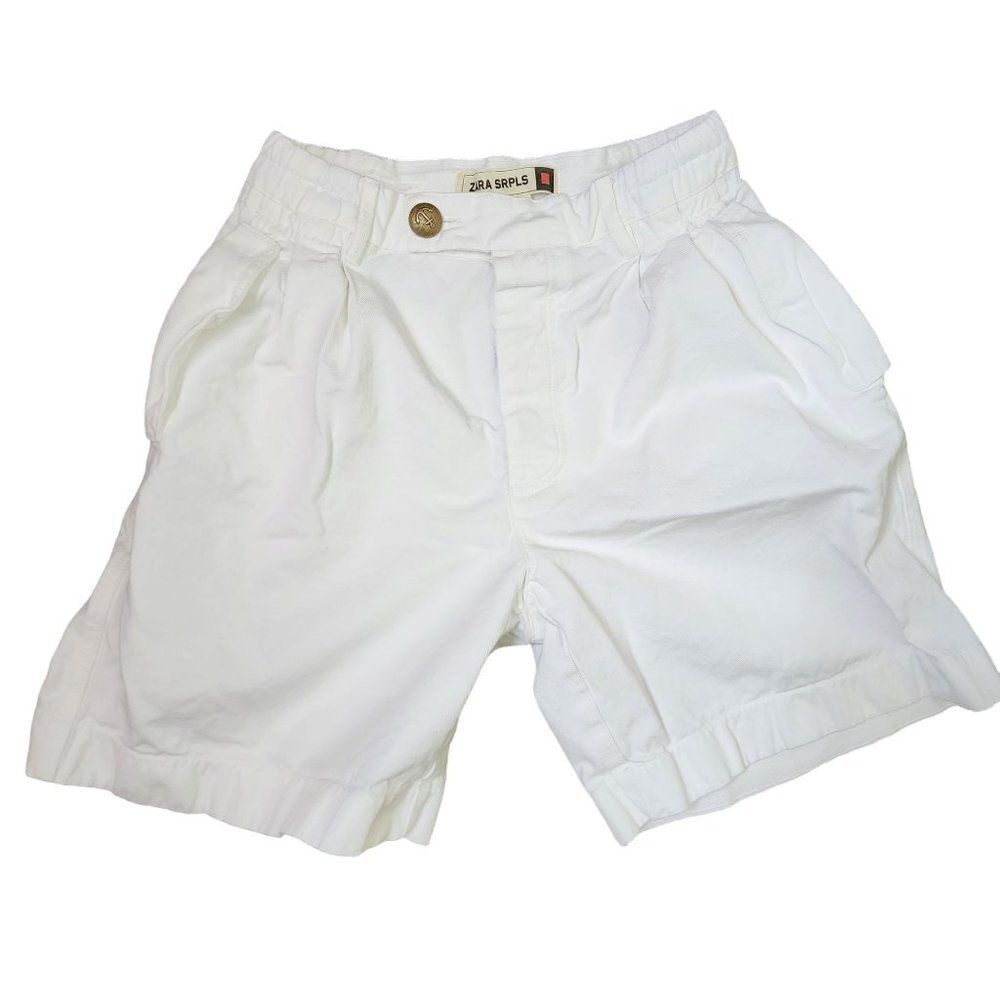 Zara SRPLS Shorts Womens Size S White Baggy High Rise